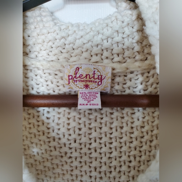 Plenty by Tracy Reese Long-Line Chunky Cream Hooded Cardigan - Picture 4 of 6